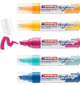 edding Acrylmarker 5000 breed set 999 - 5 stuks