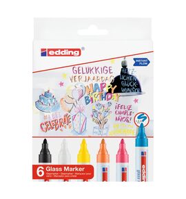 Edding glass marker set - 6 stuks (4-95-6) | hobbygigant.nl