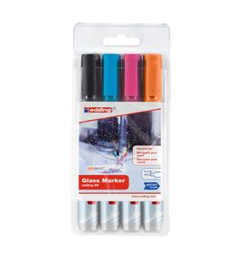 Edding glass marker set - 4 stuks