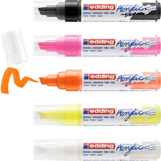 edding Acrylmarker 5000 breed set 1 - 5 stuks edding Acrylmarker 5000 breed set 1 - 5 stuks
