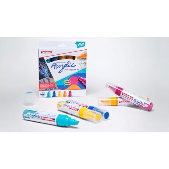 edding Acrylmarker 5000 breed doos 5set ass 999 edding Acrylmarker 5000 breed doos 5set ass 999
