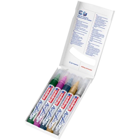edding Acrylmarker 5100 medium doos 5set ass 999 festive edding Acrylmarker 5100 medium doos 5set ass 999 festive